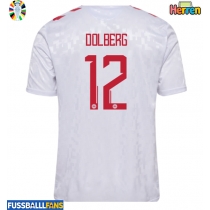 Dänemark Kasper Dolberg #12 Auswärtstrikot EM 2024 Kurzarm